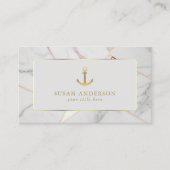 Coastal Luxury Visitekaartje – wit marmeren design (Voorkant)