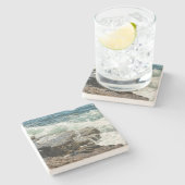 Coastal Maine Rocky Shoreline Ocean Stenen Onderzetter (Zijkant)