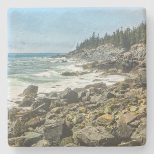 Coastal Maine Rocky Shoreline Stenen Onderzetter