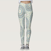 Coastal Mandala in Sand, Blue, and Driftwood Tones Leggings (Voorkant)