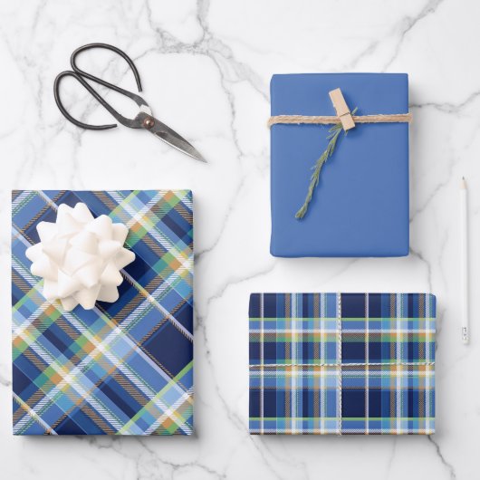 Coastal - Marine Blue, Blue-Grey, Orange, Lime... Inpakpapier Vel (Voorkant)