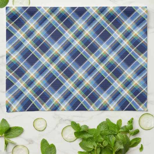 Coastal - Marine Blue, Blue-Grey, Orange, Lime... Theedoek (Gevouwen)