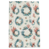 Coastal Marine Vintage Christmas Wreath Pattern Medium Cadeauzakje (Voorkant)