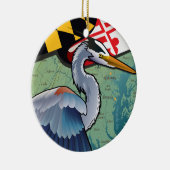 Coastal Maryland Blue Heron Keramisch Ornament (Rechts)