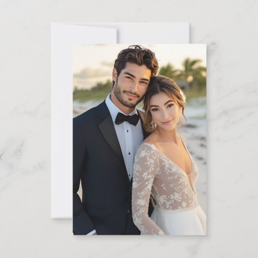 Coastal Meadow Elegant Blue Arch met Foto Terug Save The Date (Achterkant)