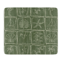 Coastal Mediterranean Faux Tile Olive Grove Snijplank