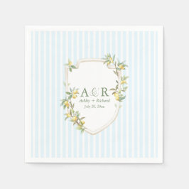 Coastal Mediterranean Lemon Crest Wedding Servet