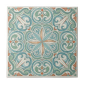 Coastal Mediterranean Pattern Pat#8 Teal ID1195 Tegeltje (Voorkant)
