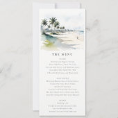Coastal Miami Beach Palm Tree Bruiloft Menu Kaart (Voorkant)