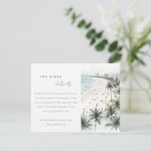 Coastal Miami Beach Palm Tree Trouwgegevens Informatiekaartje (Staand voorkant)