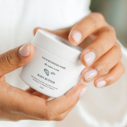 Coastal minimalist body butter cosmetics packaging vierkante sticker