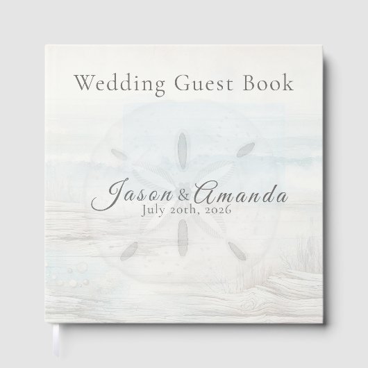 Coastal Minimalist Wedding Gastenboek (Voorkant)
