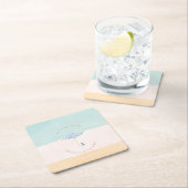 Coastal Monogram Beach Umbrella Paper Coasters Kartonnen Onderzetters (Insitu)