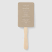 Coastal Monogram Weddenschap Programma Handwaaier (Achterkant)