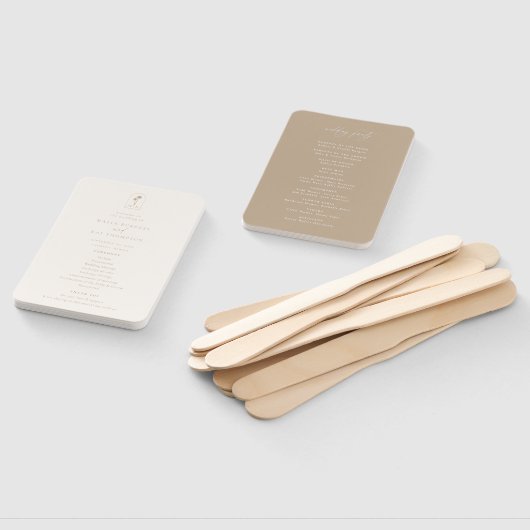 Coastal Monogram Weddenschap Programma Handwaaier (Niet-gemonteerd)