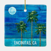 Coastal Moonlight Palm Tree Ornament (Achterkant)