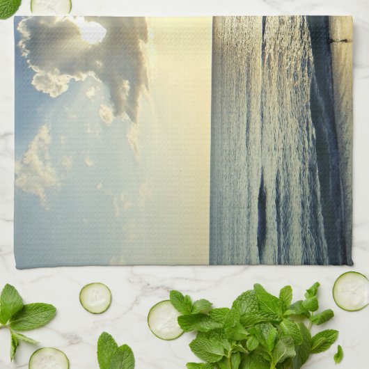 Coastal Morning Over Still Waters Theedoek (Gevouwen)