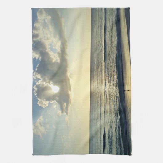 Coastal Morning Over Still Waters Theedoek (Verticaal)