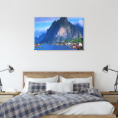 Coastal Mountain Uitzicht olieverfschilderij Print (Insitu (Slaapkamer))