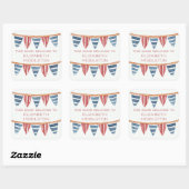 Coastal Nautical Beach Flags Bookplate Vierkante Sticker (Vel)