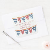 Coastal Nautical Beach Flags Bookplate Vierkante Sticker (Envelop)