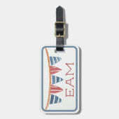 Coastal Nautical Beach Flags Monogram Bagagelabel (Voorkant verticaal)