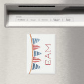 Coastal Nautical Beach Flags Monogram Magneet (Insitu (Vaatwasser))