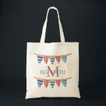 Coastal Nautical Beach Flags Monogram Tote Bag<br><div class="desc">This monogrammed cotton tote bag features nautical flag banners in soft watercolor shades of red, white and blue. Personalize the monogram on the front with your choice of name and initial and the back with your choice of special text. Fun for personalized party favors and gift bags.</div>