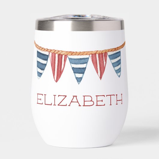 Coastal Nautical Beach Flags Personalized (Voorkant)