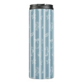 Coastal Nautical Pattern | Blue Sea Shell & Seahor Thermosbeker (Achterkant)