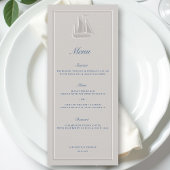 Coastal Nautical Sailboat Elegant Formal Wedding Menu