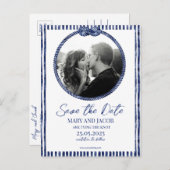 Coastal Nautical Save the Date Kaart (Voorkant / Achterkant)
