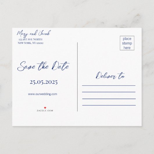 Coastal Nautical Save the Date Kaart (Achterkant)