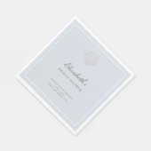 Coastal Nautical Shell Blue Elegant Bridal Shower Servet (Hoek)