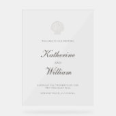 Coastal Nautical Shell formele bruiloft welkom Acryl Bord (Voorkant)