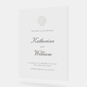 Coastal Nautical Shell formele bruiloft welkom Acryl Bord (Hoek)