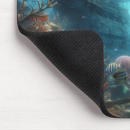 Coastal/nautical tiger shark & coral reef muismat (Hoek)