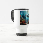 Coastal/nautical tiger shark & coral reef reisbeker (Voorkant links)