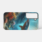 Coastal/nautical tiger shark & coral reef samsung galaxy hoesje (Achterkant horizontaal)