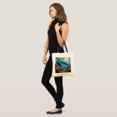 Coastal/nautical tiger shark & coral reef tote bag (Voorkant (model))