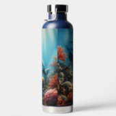 Coastal/nautical tiger shark & coral reef waterfles (Rechts)