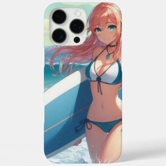 Coastal/Nautical/tropical anime surfer girl Case-Mate iPhone Case (Achterkant)