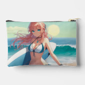 Coastal/Nautical/tropical anime surfer girl Etui (Achterkant)
