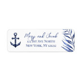 Coastal Nautical Wedding Retour Adres Label (Voorkant)