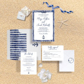 Coastal Nautical Wedding RSVP kaart