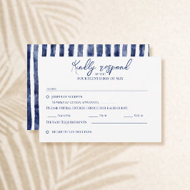 Coastal Nautical Wedding RSVP kaart