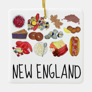 Coastal New England Foods Northeast America USA Keramisch Ornament
