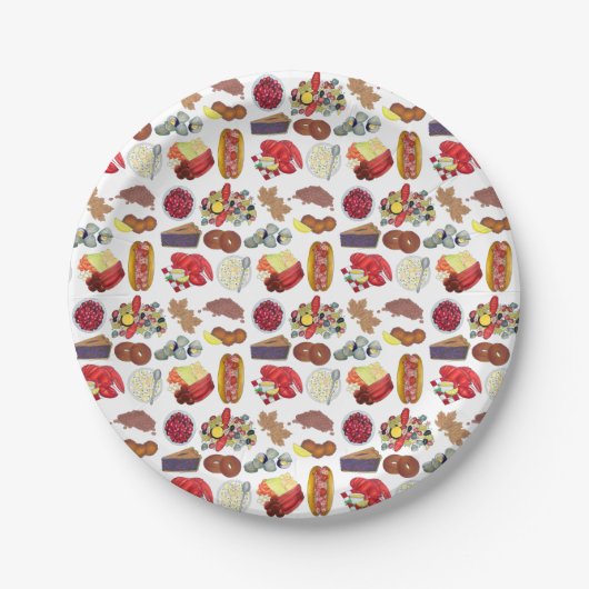 Coastal New England Foods Northeast America USA Papieren Bordje (Voorkant)