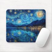 Coastal Night Sky Van Gogh Inspired Muismat (Met muis)