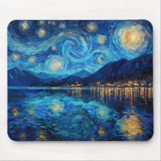 Coastal Night Sky Van Gogh Inspired Muismat